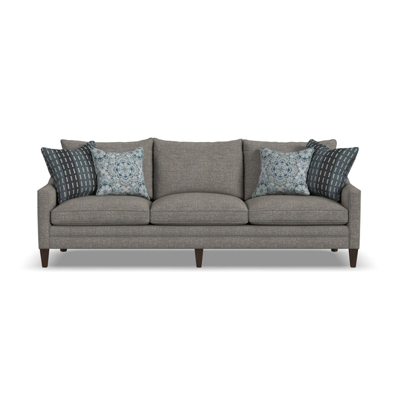 Helena 98 Inch Sofa, Gray Polyester, 36" H x 98" W x 37" D