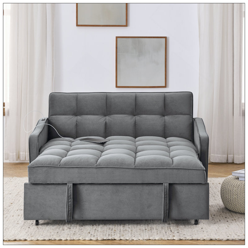 Canapé-lit avec causeuse Loveseat, Gris