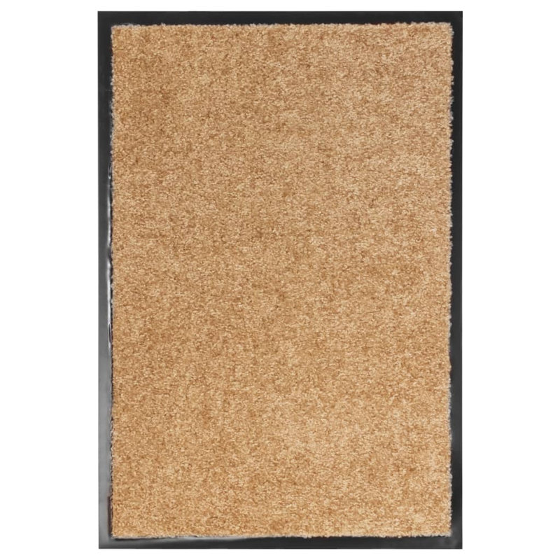 Deirore Non-Slip Indoor / Outdoor Doormat, Cream, 0.9cm H x 60cm W x 40cm L