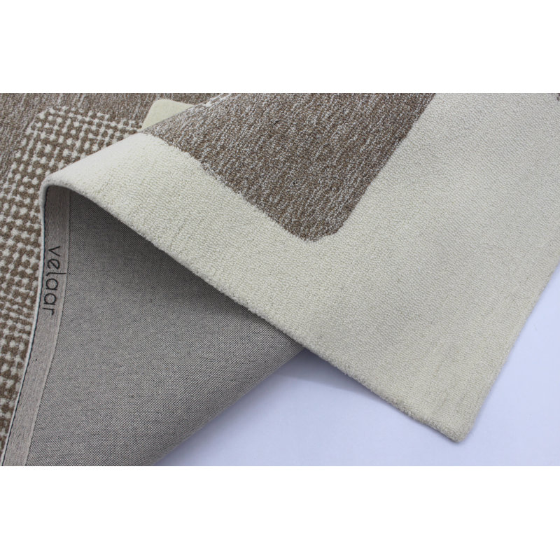 Geometric Machine Woven Natural Beige Area Rug, Rectangle 190 x 290cm