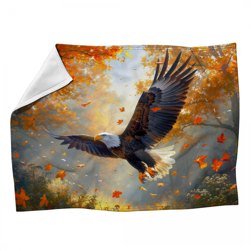 Jeté en molleton Eagle - Jeté de vie sauvage pour canapés ou lits, L 60 po x L 80 po