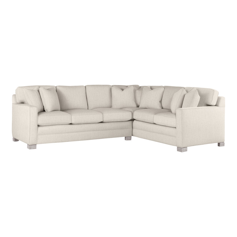 Hillcrest Upholstered L-Shaped Sectional Reversible, Instant Parchment, Dove Gray