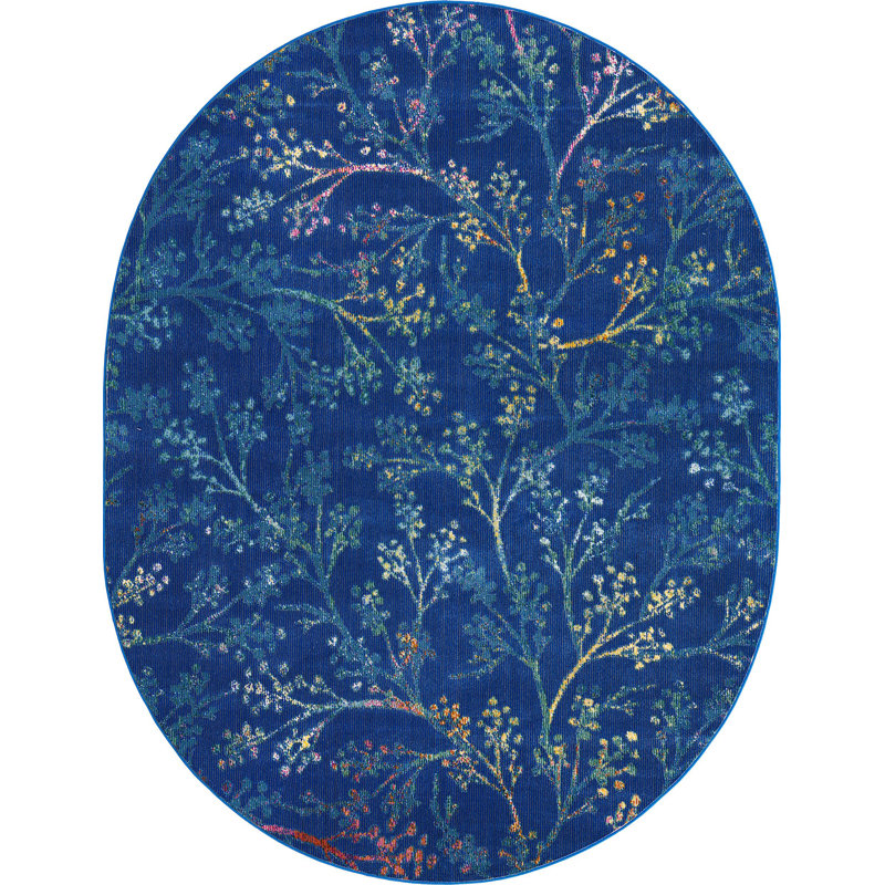 Floral Indoor Rug, Oval 7'10" x 10'