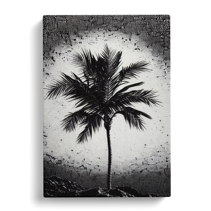 Palm Tree Stippling - Wrapped Canvas, 60cm H x 40cm W x 3cm D