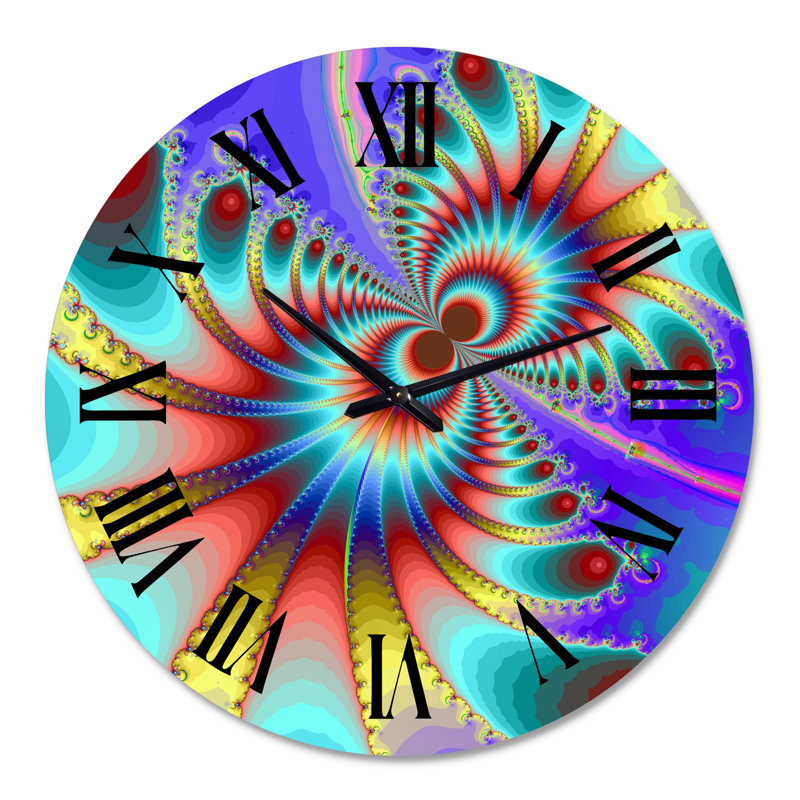 Fractale portail magique I - horloge murale moderne, Grand