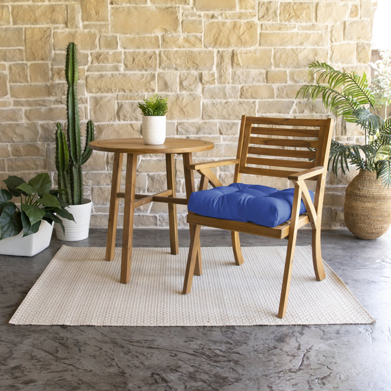 Tufted Outdoor Sunbrella Seat Cushion, 16" W, Canvas Trueblue Sunbrella® Canvas