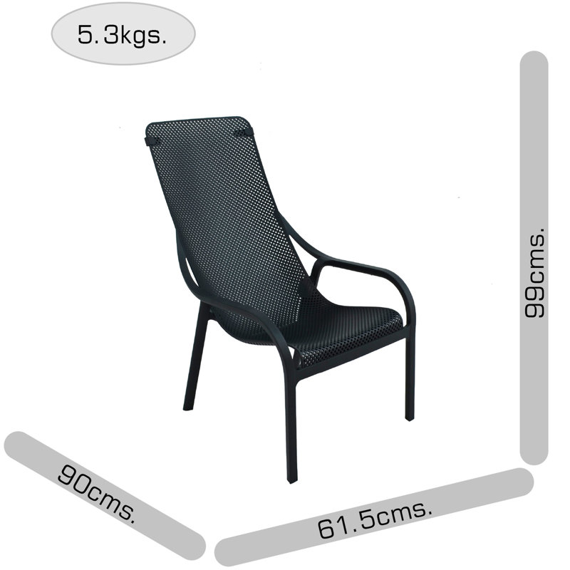 2 - Person Patio Dining Set with Round Table, Anthracite