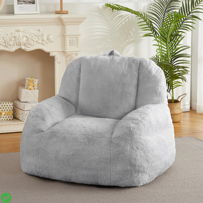 Fauteuil à billes géant en fausse fourrure