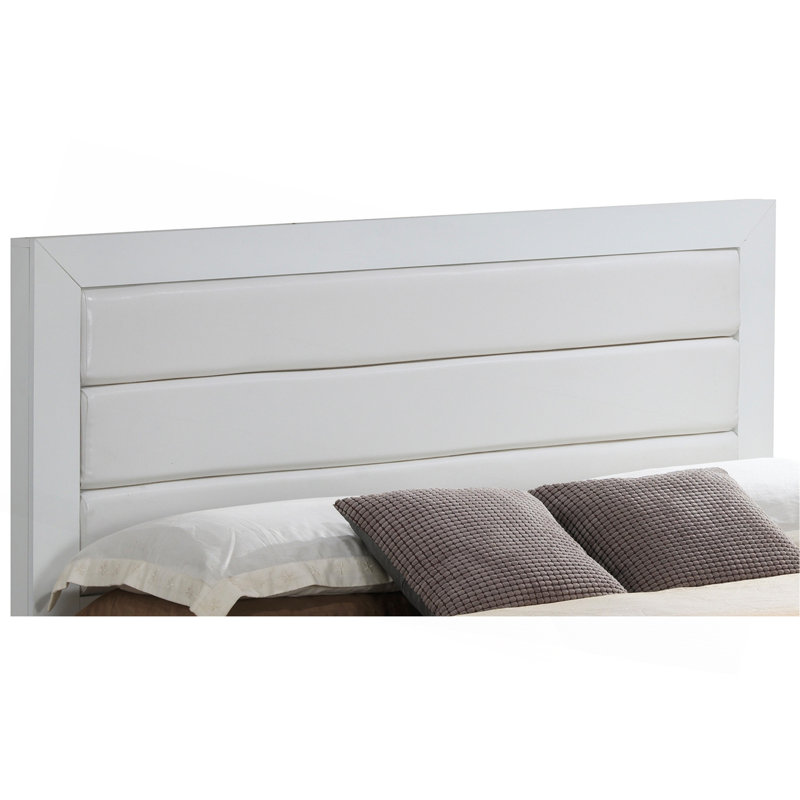 Chic White Transitional King Bed, King