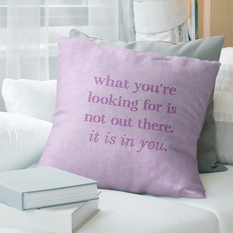Coussin à la main, 16 po x 1 po, Violet, Polyester/ Bourre en polyester