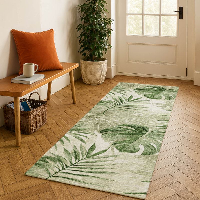 Premium Machine Washable Mayfield AMF1886 Floral Rug, Runner 2'3" x 7'6"