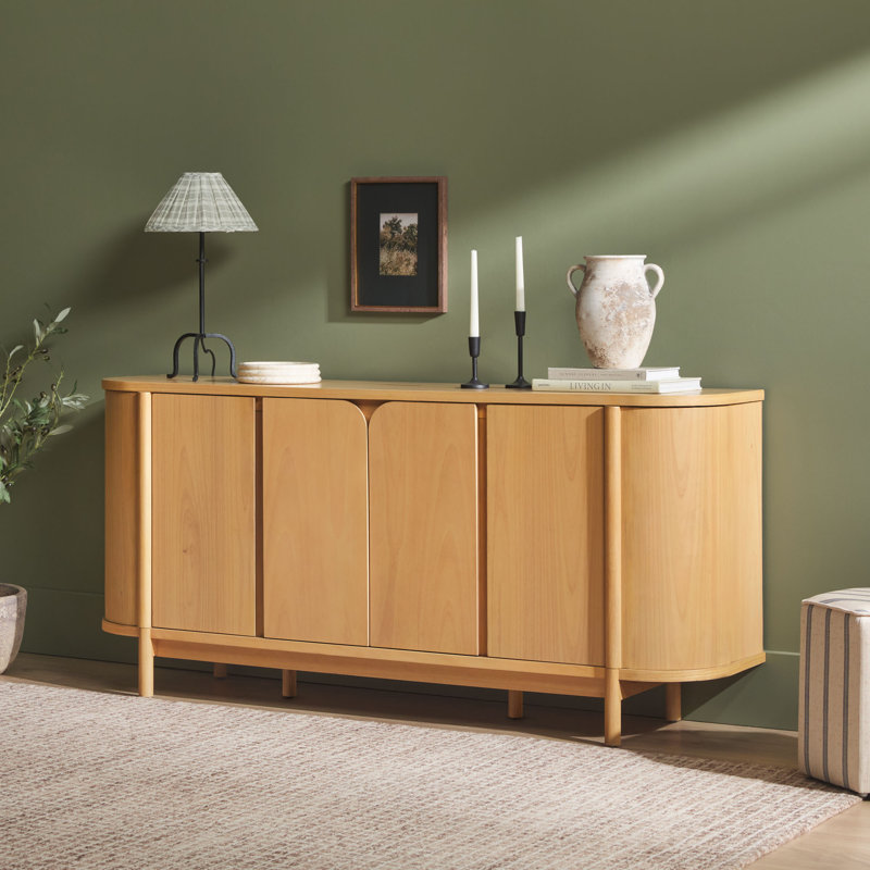Palmerton 70" Curved Sideboard Cabinet, Natural