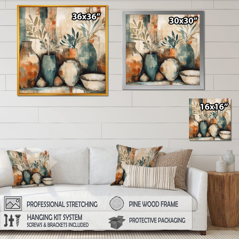 Rukayyah orange et vert canalisant les vibrations bohémiennes - art mural plume bohème, H 16 po x l 16 po