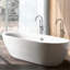 Robinet de baignoire autoportant combiné avec douche à main en métal massif, 45 po de profondeur, 6,5 po de largeur, hauteur, option de salle de bain de luxe 9 lb