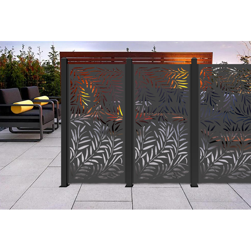 178cm H x 89cm W Charcoal Wood Plastic Composite Privacy Screens with 1 Panel