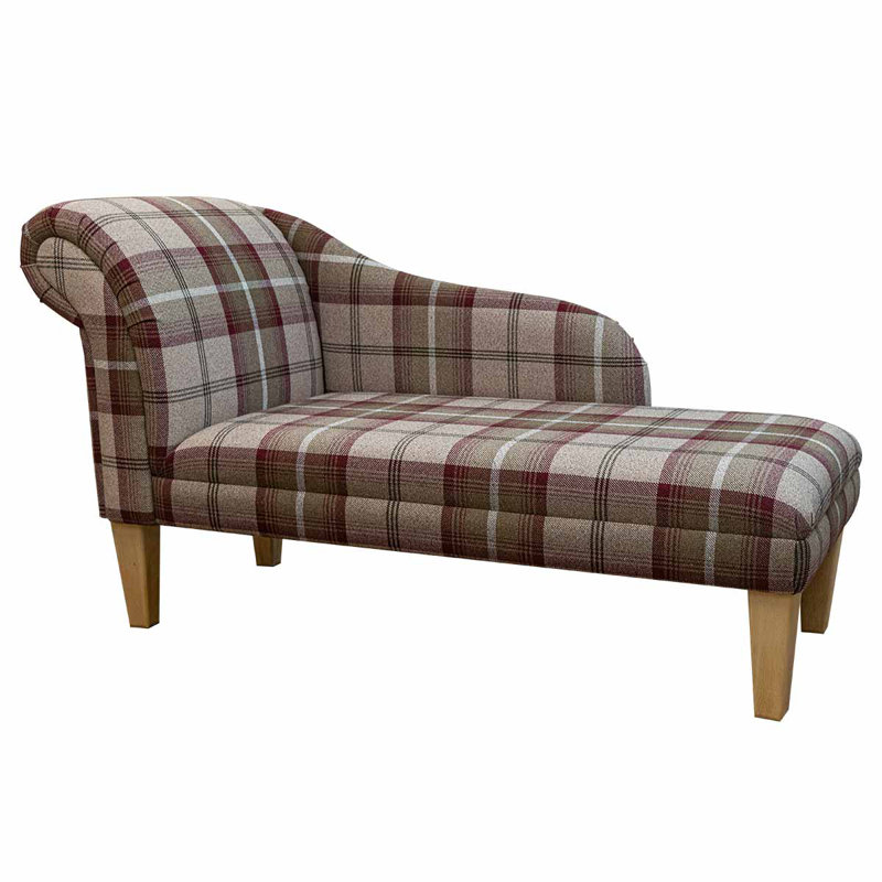Brown Tartan Chaise Longue