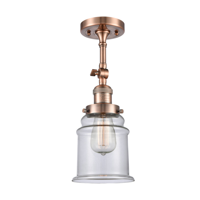 Galaviz Dimmable Bath Sconce, 6 Watt Vinage LED Bulb, Clear, Antique Copper