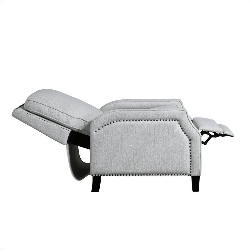 Push Back Reclining Chair Transitional Style Gray Chenille Upholstery 1Pc Cushion Seat Modern Living Room Furniture