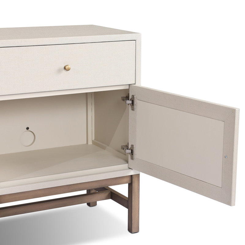 Fiona 78" Sideboard, Ivory Painted Raffia