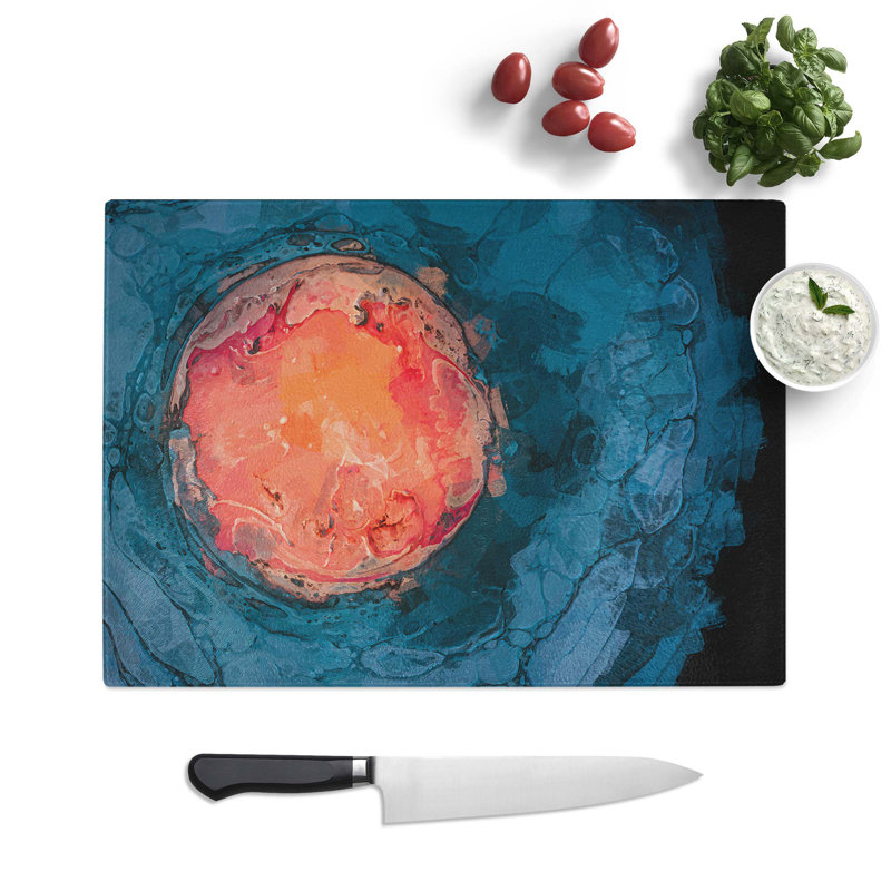 Tempered Glass Togetherness in Abstract Cutting Board, 28.5 cm W x 20 cm L
