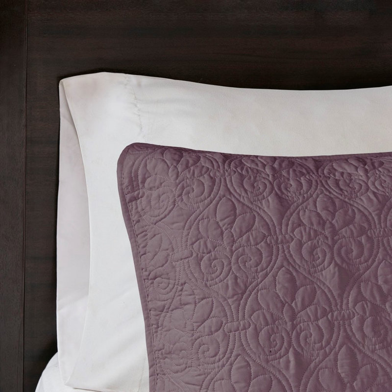 Couvre-lit Sandy, Couvre-lit pour lit grand : couvre-lit + 2 taies d, Mauve