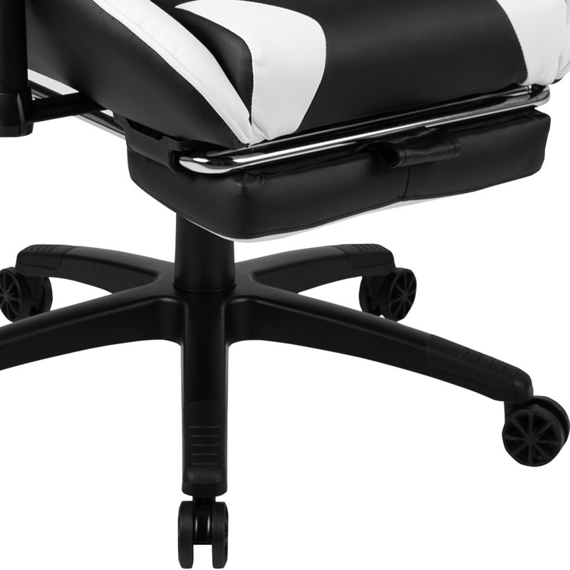 Bureau Bridesdale avec fauteuil de jeu et porte-gobelet, Noir / Blanc