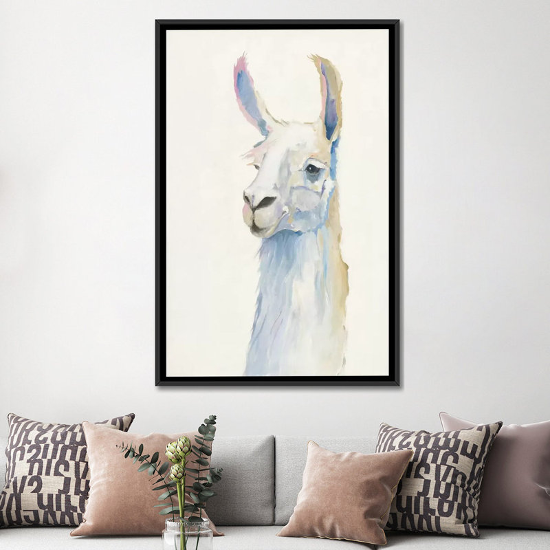 « bianca » par avery tillomon, peinture sur toile, H 26 po x l 18 po x P 1,5 po, Toile avec cadre noir, Pas de tapis