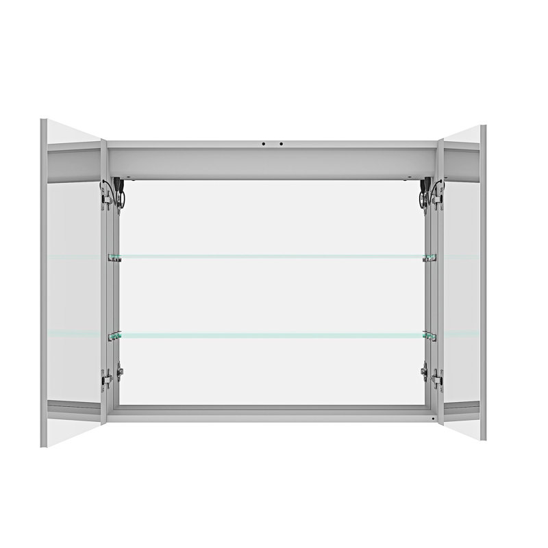 Armoire à pharmacie à double porte avec miroir de coiffeuse à DEL et antibuée