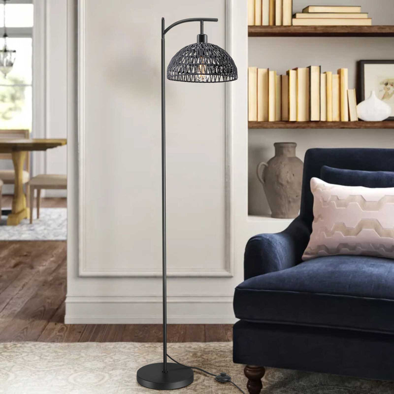 Aliezah 150cm Reading Floor Lamp, Black