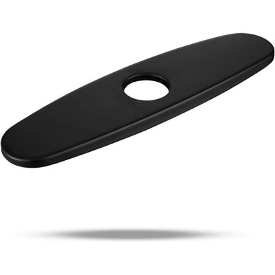 10" Matte Black Oval Faucet Hole Cover