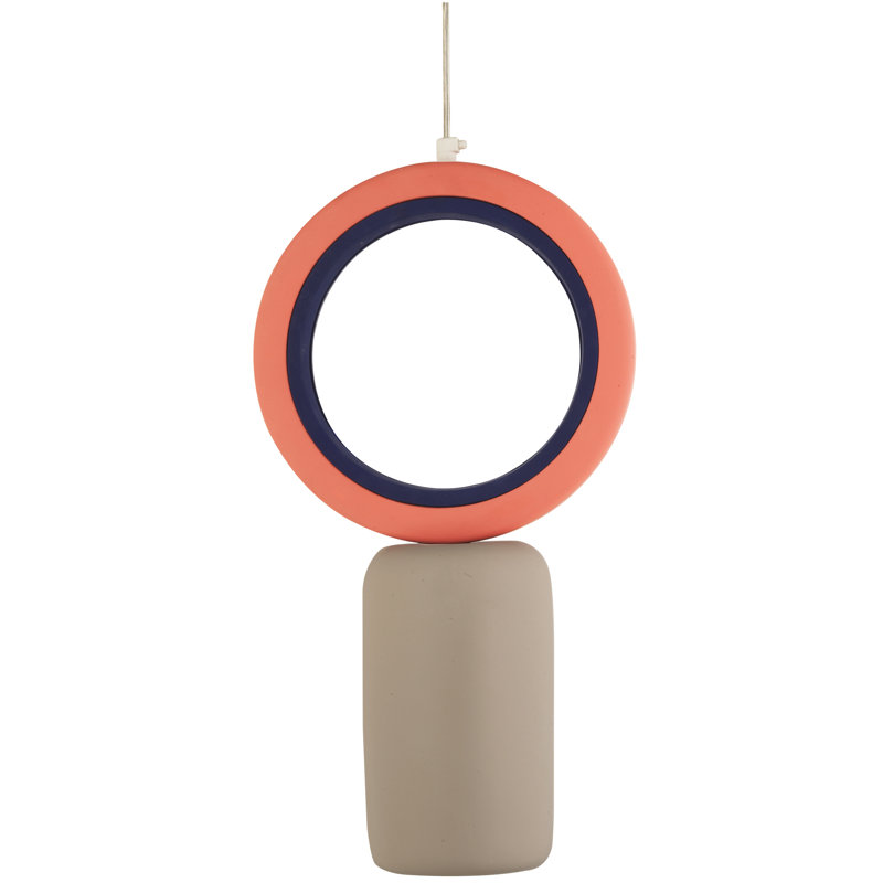 Nove Ceramica 1-Light Pendant, Gray/Terracotta