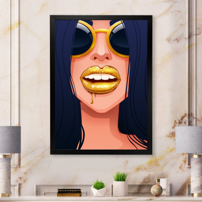 «Sensual Lips Of Glamour Woman Portrait VII», art mural sur toile Glam