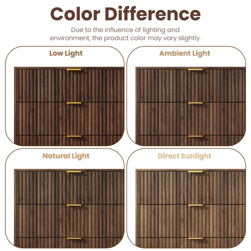 55.1" W 6 - Drawer Dresser, Dark brown