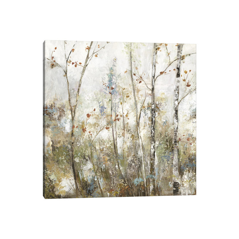Soft Soft Birch Forest I - Estampe numérique sur toile tendue avec châssis, H 12 po x l 12 po