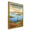 Strangford Lough, Northern Ireland - Romantic Coastal Travel Poster. Giclee Print on Wrapped Canvas. Wall Art, Home Decor - Natural Landmarks, Northern Ireland 1 Piece Wrapped Canvas Wall Art-2059912620