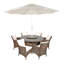 Harold 6 - Person Wicker Patio Dining Set with Round Table , Cushions Included