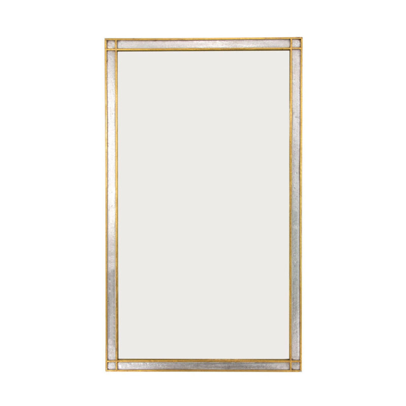 Mindy Flat Metal Wall Mirror, Silver/Gold