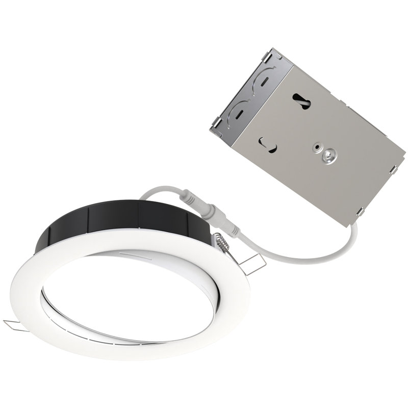 7'' White Adjustable LED Recessed Lighting Kit with Switchable CCT