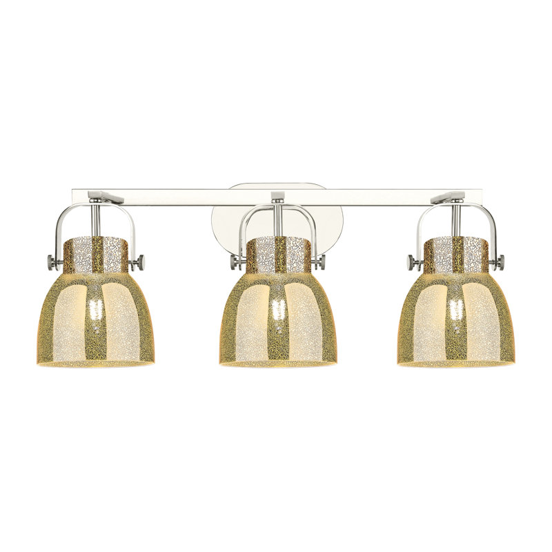 Éclairage pour meuble-lavabo mural 3 lumières 6 po Slovan, Nickel poli, Mercure, Trois lumières