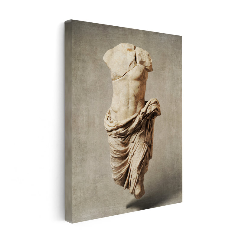 Statue romaine en marbre, Sans cadre, Canevas, H 11 po x l 14 po