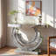 Console avec miroir en argent et base en spirale