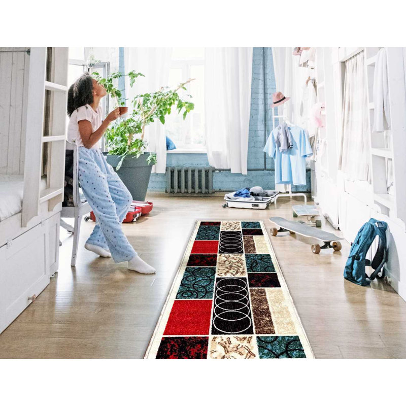 Peytin Patchwork Synthetic Water Resistant Non-Skid Kitchen Mat