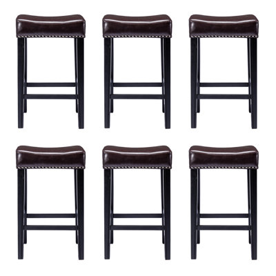Emely Counter Height PU Saddle Bar Stools