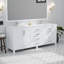 Meuble-lavabo double blanc 80 po X P 22 po D, plateau en marbre de culture et robinet-117978766