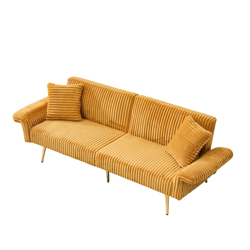 79" Corduroy Bed, Foldable Double With , Fit For Living Room & Small Spaces, Cozy And Textured Fabric, Stable Structure, Easy Installation Descriptions Folding Soft Velvet, Build, Steps