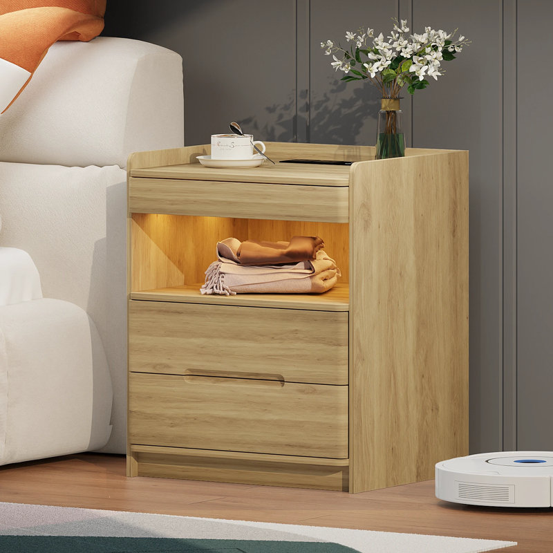 51cm W Bedside Table, Oak