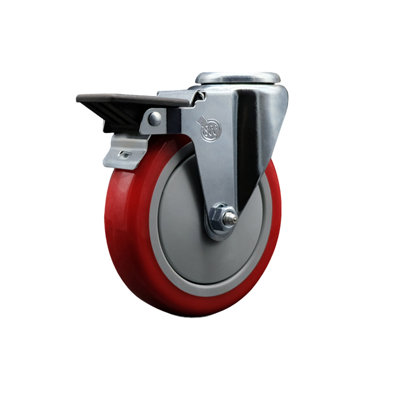 5 Inch Poly Wheel Swivel Bolt Hole Caster with Posi Lock Brake SCC