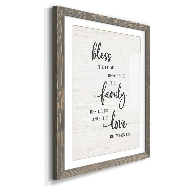 «Bless Family Love», reproduction d'art textuel sur papier encadré, H 37,5 po x l 27,5 po x P 1,5 po, Gris