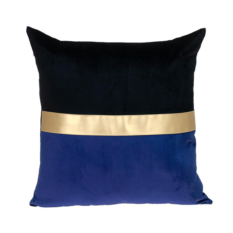 Parkland Collection Myra Transitional Blue Throw Pillow, Black/Blue