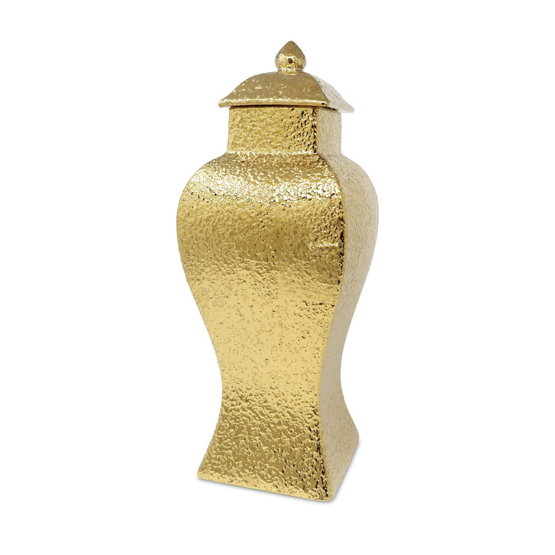 Hammered Gold Ginger Jar, 19" H x 7" W